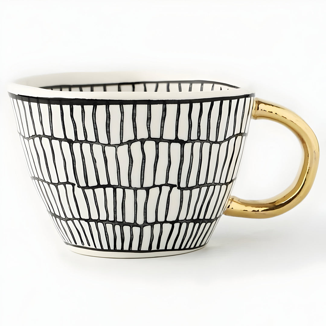 Ceramic mug with geometric design – Stylish and modern | Ideal for coffee or tea | Bowlift
