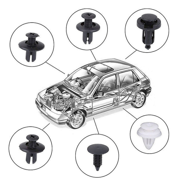 100pcs Auto Fastener Pin Rivet Bumper Car Clip Kit | Bowlift