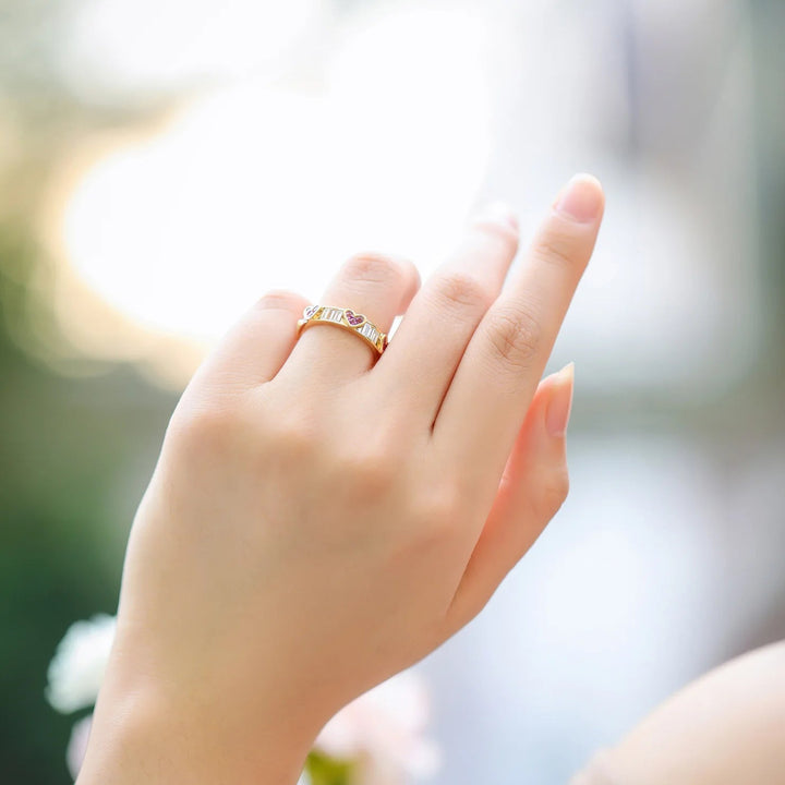BowLift | Classy Heart Wrap Baguette Diamond Ring