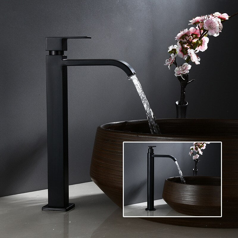 BowLift | Matte black cold water single faucets for sink installation