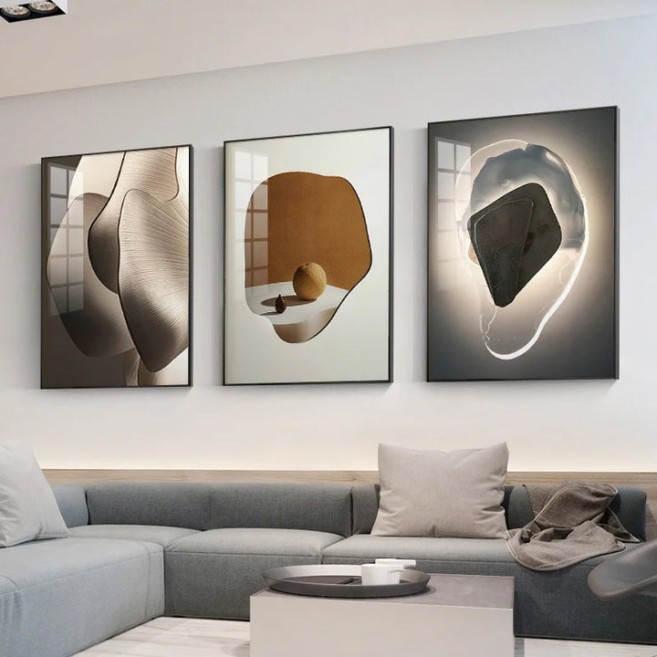 Modern Aesthetics Abstract Geometry Wall Art Fine Art Canvas Prints Pictures For Luxury Apartment Living Room Dining Room Entrance Foyer Art Decor | Bowlift