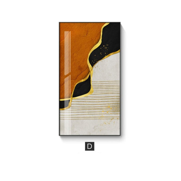 Abstract Golden Rain Vertical Format Wall Art Fine Art Canvas Prints Pictures For Entrance Hall Reception Living Room Art Decor | Bowlift