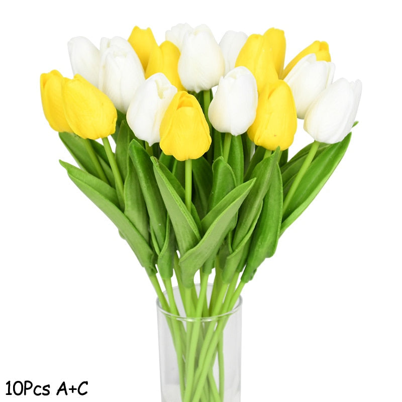 BowLift | Artificial Flower Bouquet with Tulips, Decoration (10 Pieces)