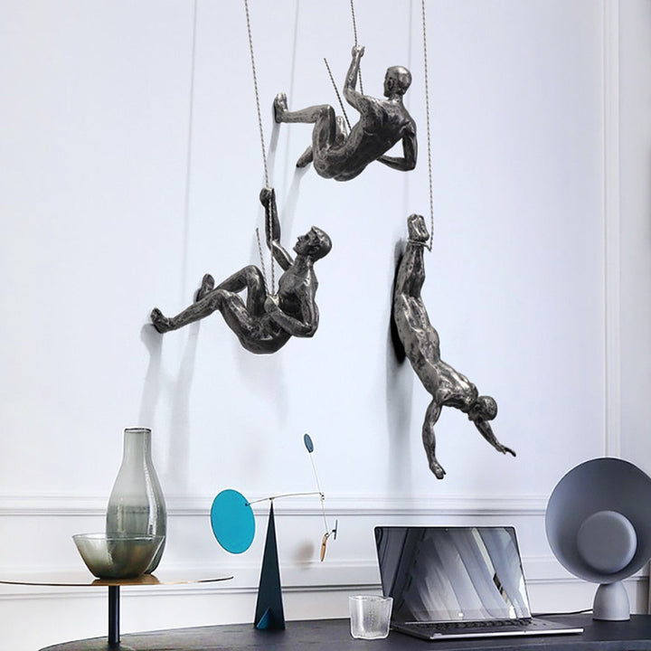 BowLift | Wall sculpture ClimbArtis | Symbol of strength & growth | Handcrafted from resin & iron wire