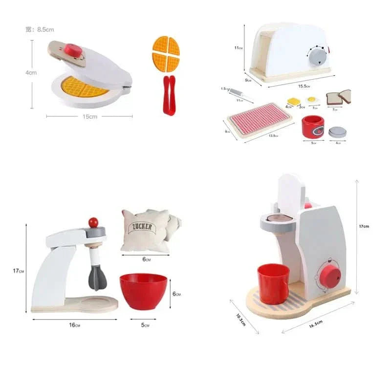 BowLift | Premium wooden play kitchen with blender, toaster & coffee machine