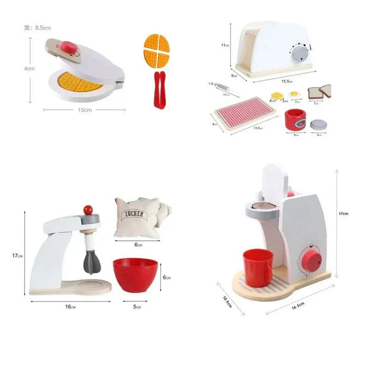 BowLift | Premium wooden play kitchen with blender, toaster & coffee machine