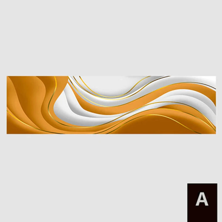 Modern Abstract Green Gray Golden Flowing Ribbon Wall Art Fine Art Canvas Prints Tall Format Pictures For Living Room Foyer Stairway Wall Decor | Bowlift