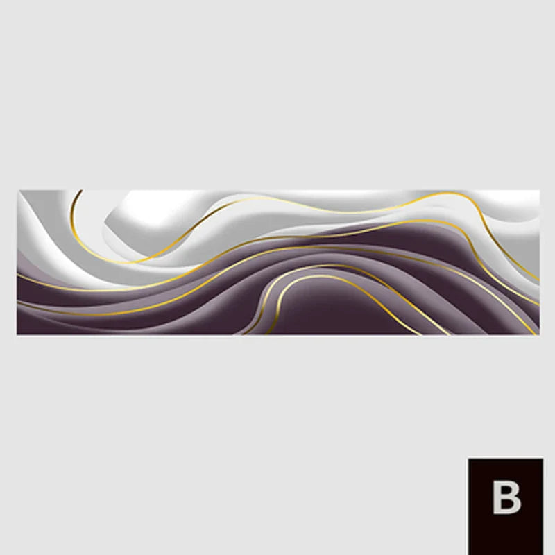 Modern Abstract Green Gray Golden Flowing Ribbon Wall Art Fine Art Canvas Prints Tall Format Pictures For Living Room Foyer Stairway Wall Decor | Bowlift