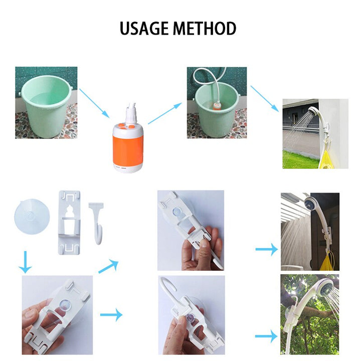 Portable Electric Outdoor Camping Shower Set | Bowlift