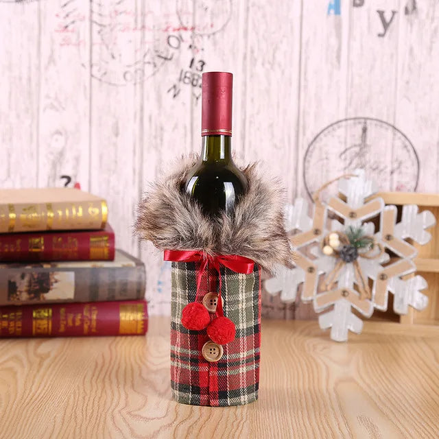 BowLift | Festivora Wine Bottle Cover | Christmas Decoration 2025 | Fabric Cover for Wine & Champagne Bottles | Perfect Gift & Table Decoration for Christmas & New Year 2026