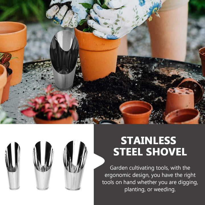 BowLift | Stainless Steel Scoop for Potting Soil – Robust Planting Scoop for Garden and Balcony