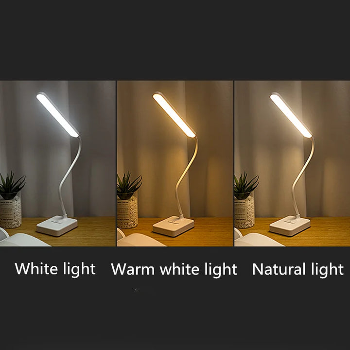 BowLift | LED table lamp | Eye-friendly & dimmable | Touch control | USB charging function & phone holder