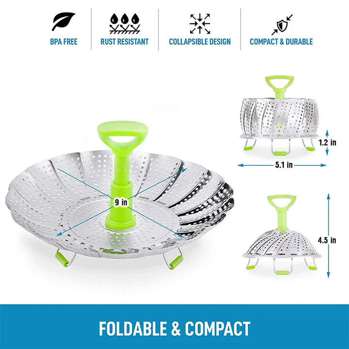 BowLift | Stainless Steel Collapsible Mesh Steamer Basket