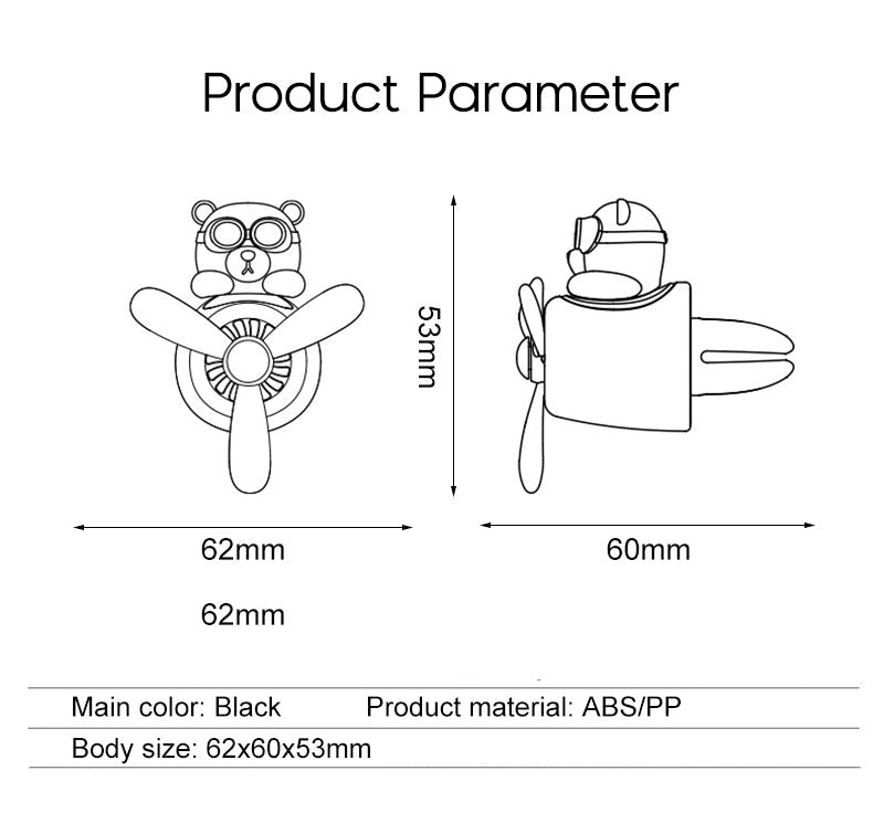 BowLift | Bear Pilot Rotating Car Air Freshener