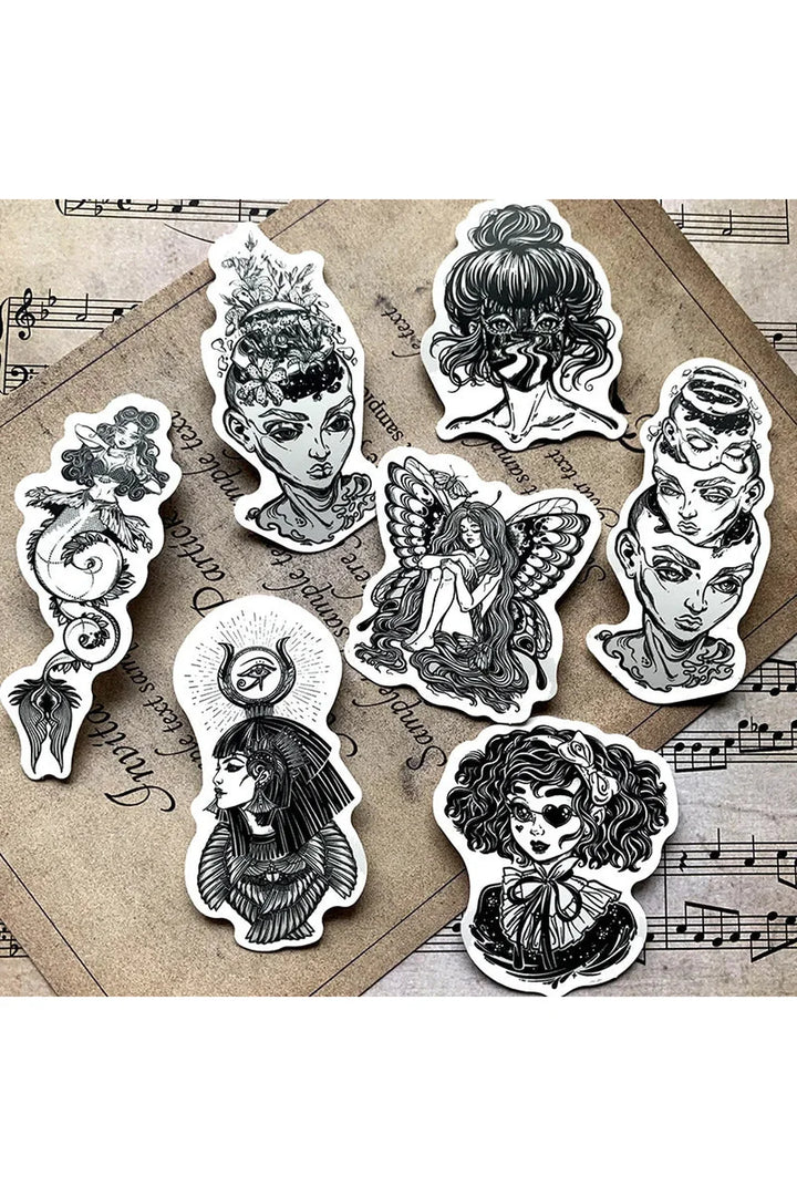 White Gothic Scrapbooking Stickers | Bowlift