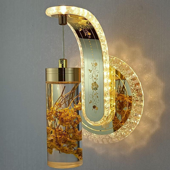 BowLift | Elegant Crystal Flower Dimming Wall Lamp