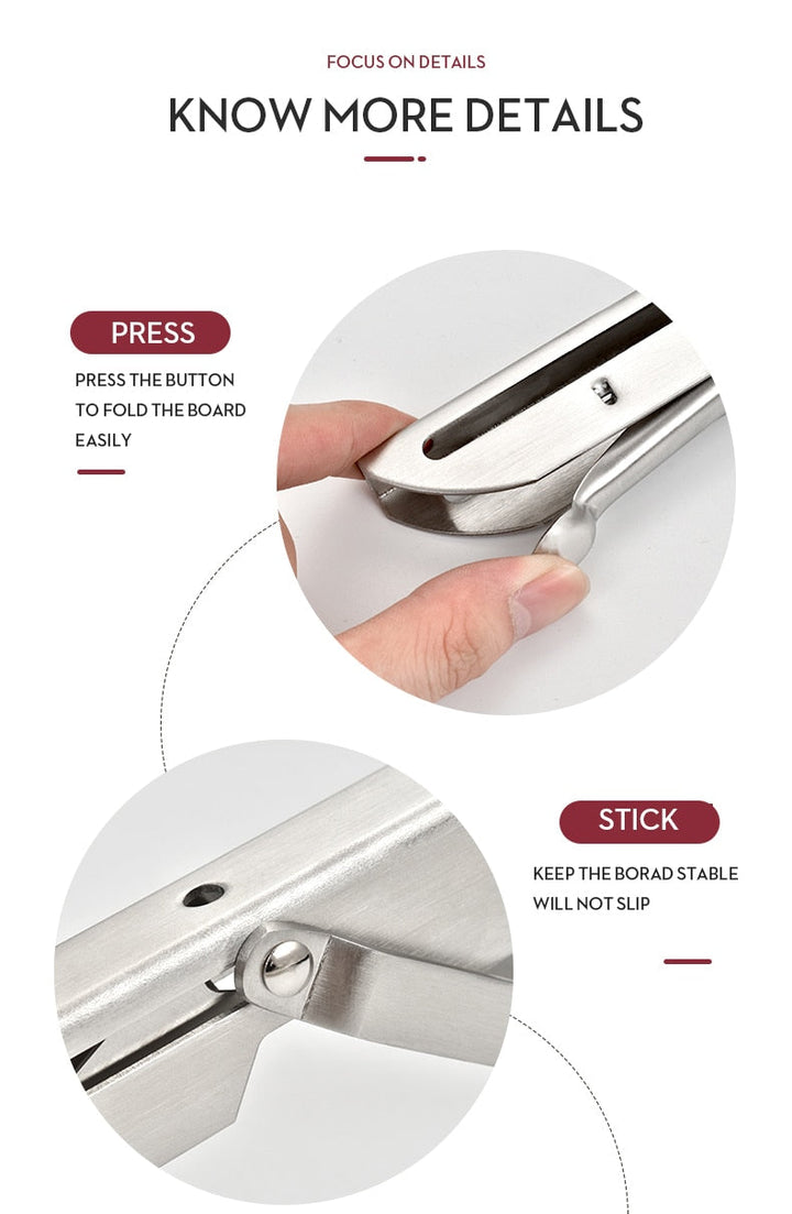 BowLift | 2-piece set collapsible shelf brackets, heavy-duty, made of stainless steel for tables, motorhomes and space-saving