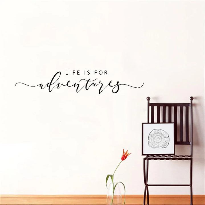 Adventures Quote Wall Sticker Removable PVC Vinyl Wall Decal Daily Mantra Decoration Inspirational Creative DIY Home Decor For Living Room Bedroom Study Room | Bowlift