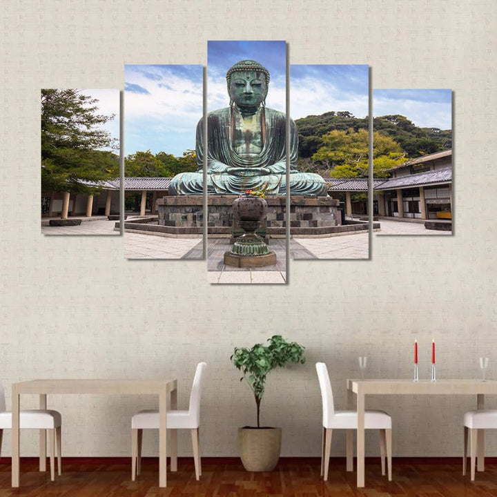 5 Piece Abstract The Great Buddha Of Kamakura -Canvas Wall Art Painting | Bowlift