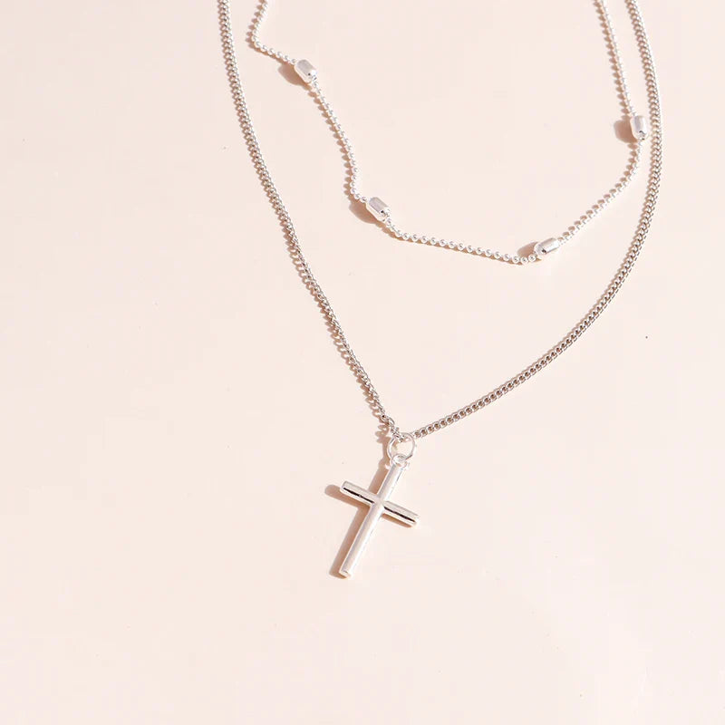 BowLift | Dainty Layered Choker and Cross Necklace