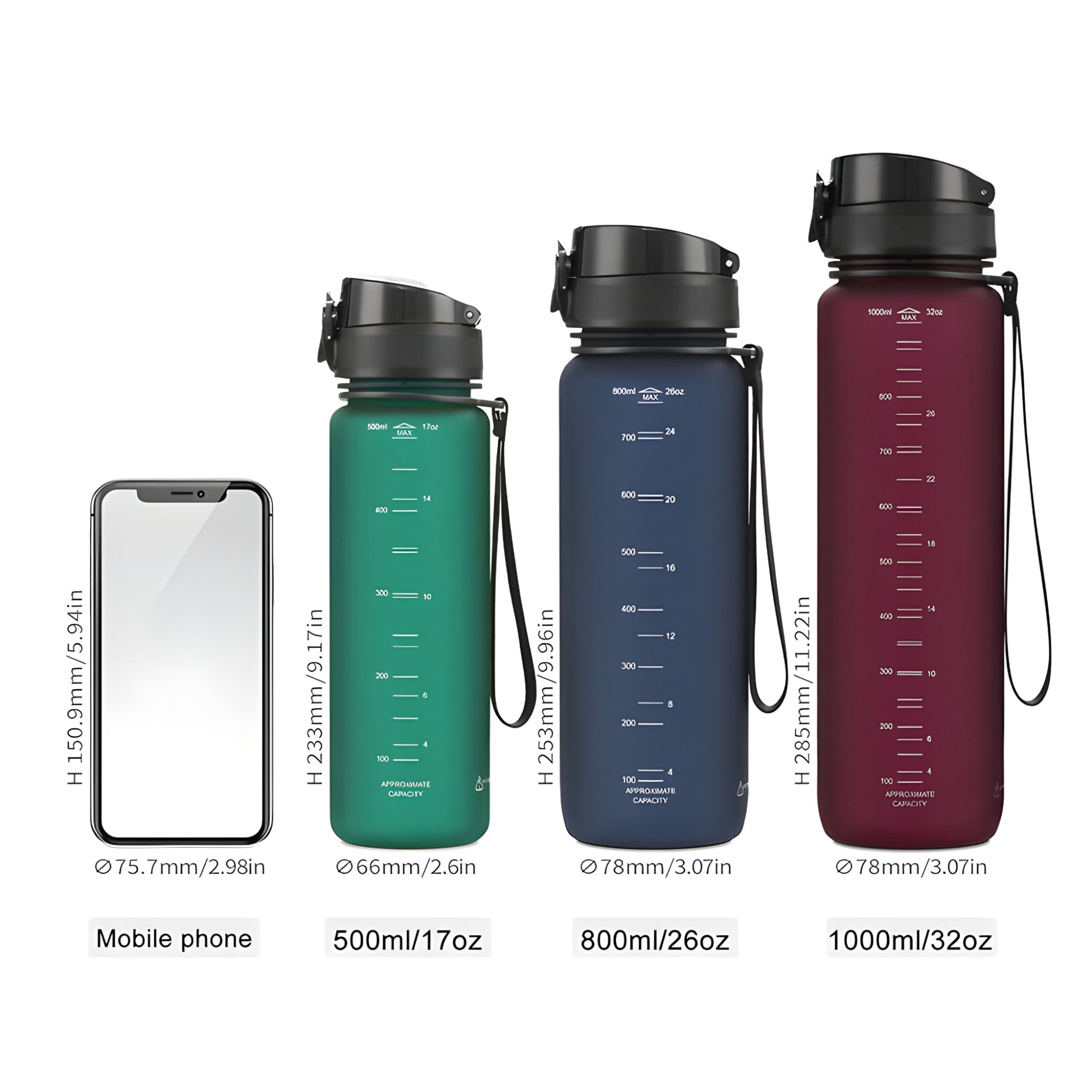 BowLift | HydraShake | Sport Shaker Bottle - BPA-free and leak-proof