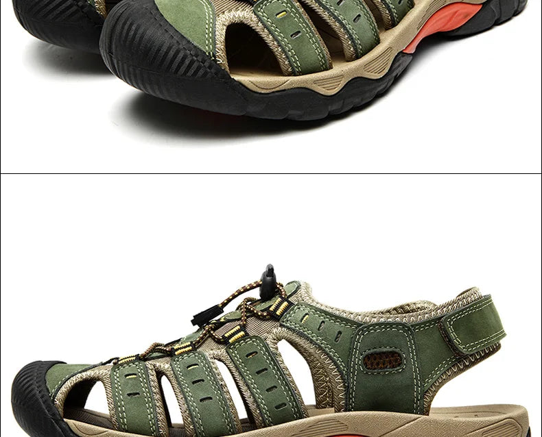 BowLift | Summer Men's Outdoor Sandals Beach Shoes Genuine Leather Trekking Hiking