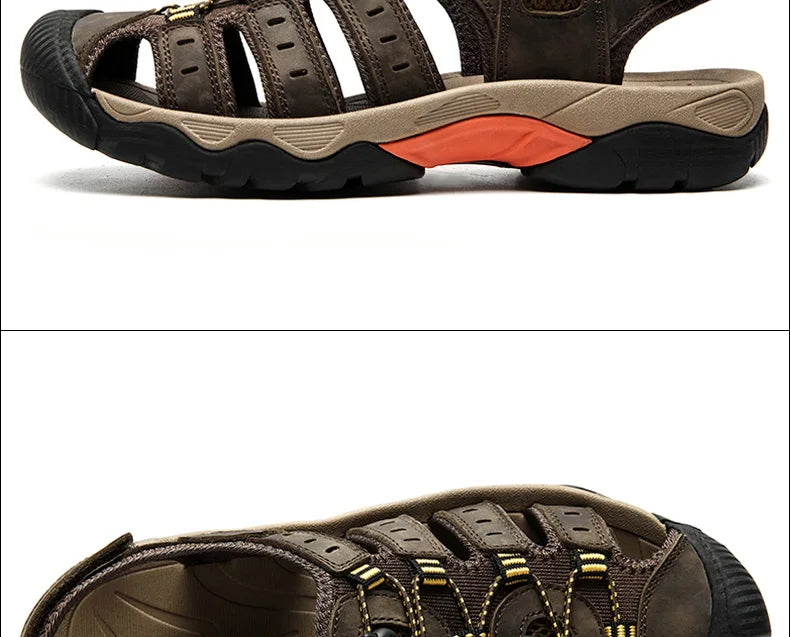 BowLift | Summer Men's Outdoor Sandals Beach Shoes Genuine Leather Trekking Hiking