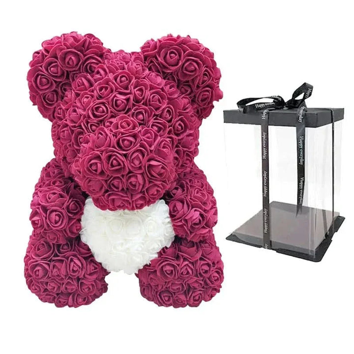 BowLift | Rose Teddy Bear with Handmade Foam Roses – 40cm