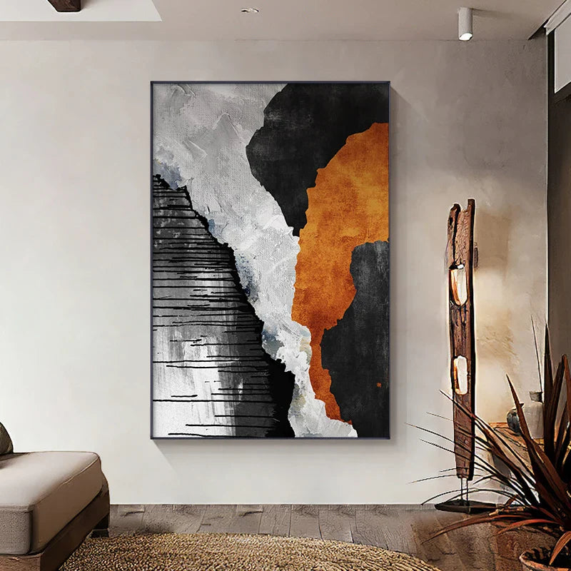 Striking Color Schemes Contemporary Abstract Wall Art Fine Art Canvas Prints Centerpiece Pictures For Urban Apartment Living Room Art For Modern Living | Bowlift
