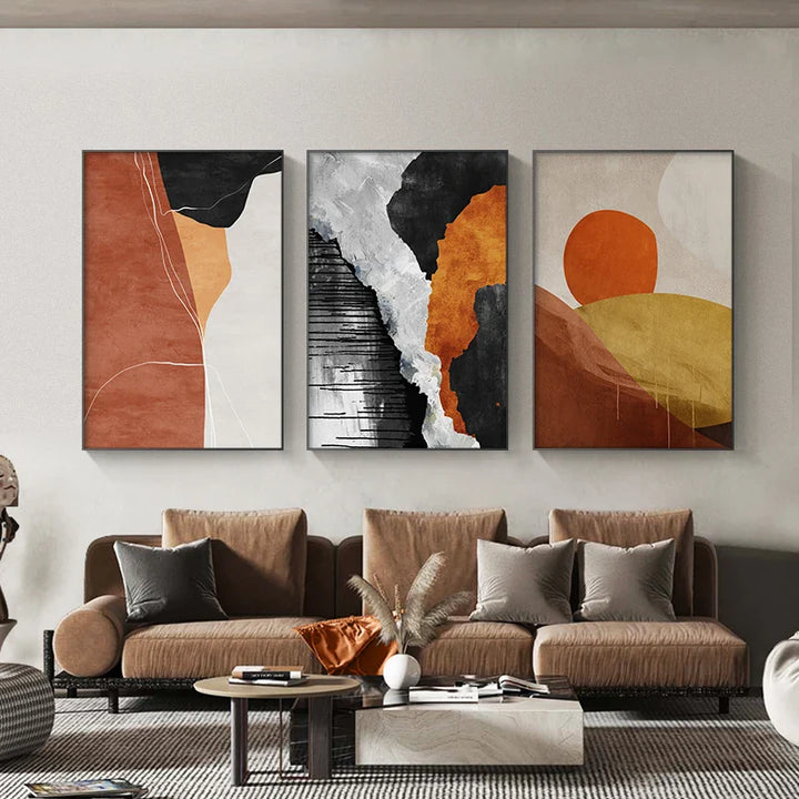 Striking Color Schemes Contemporary Abstract Wall Art Fine Art Canvas Prints Centerpiece Pictures For Urban Apartment Living Room Art For Modern Living | Bowlift