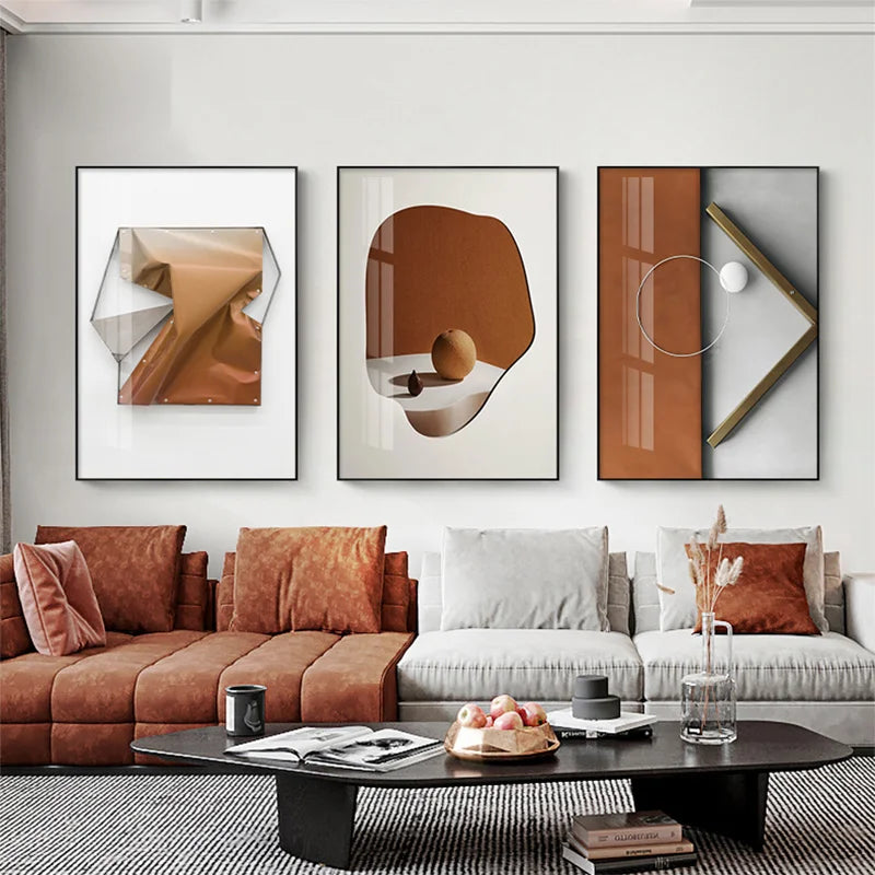 Modern Aesthetics Abstract Geometry Wall Art Fine Art Canvas Prints Pictures For Luxury Apartment Living Room Dining Room Entrance Foyer Art Decor | Bowlift