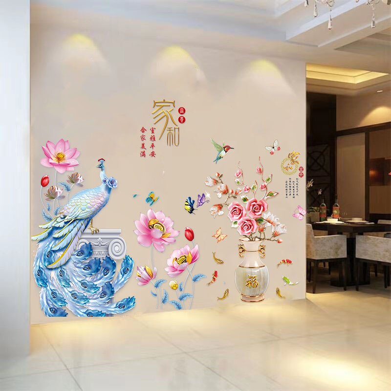 BowLift | 3D Peacock Flower Style Wall Sticker