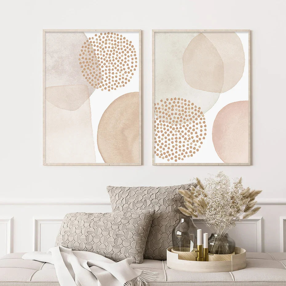 Lighter Shades Pink Beige Minimalist Abstract Wall Art Fine Art Canvas Prints Pictures For Living Room Bedroom Nordic Home Decor | Bowlift