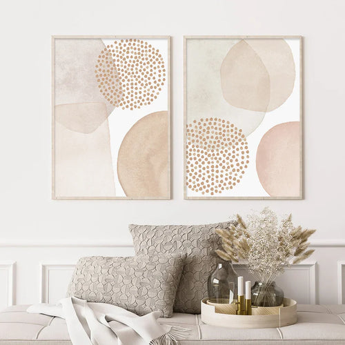 Lighter Shades Pink Beige Minimalist Abstract Wall Art Fine Art Canvas Prints Pictures For Living Room Bedroom Nordic Home Decor | Bowlift