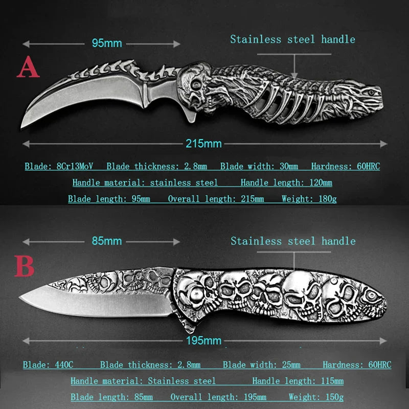 Tactical Nigh Skull Foldable Pocket Knife | Bowlift