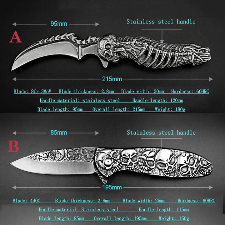 Tactical Nigh Skull Foldable Pocket Knife | Bowlift