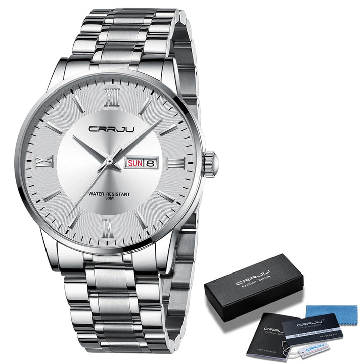 BowLift | Men's Luxury Waterproof Sports Watch – Stainless Steel Quartz Chronograph