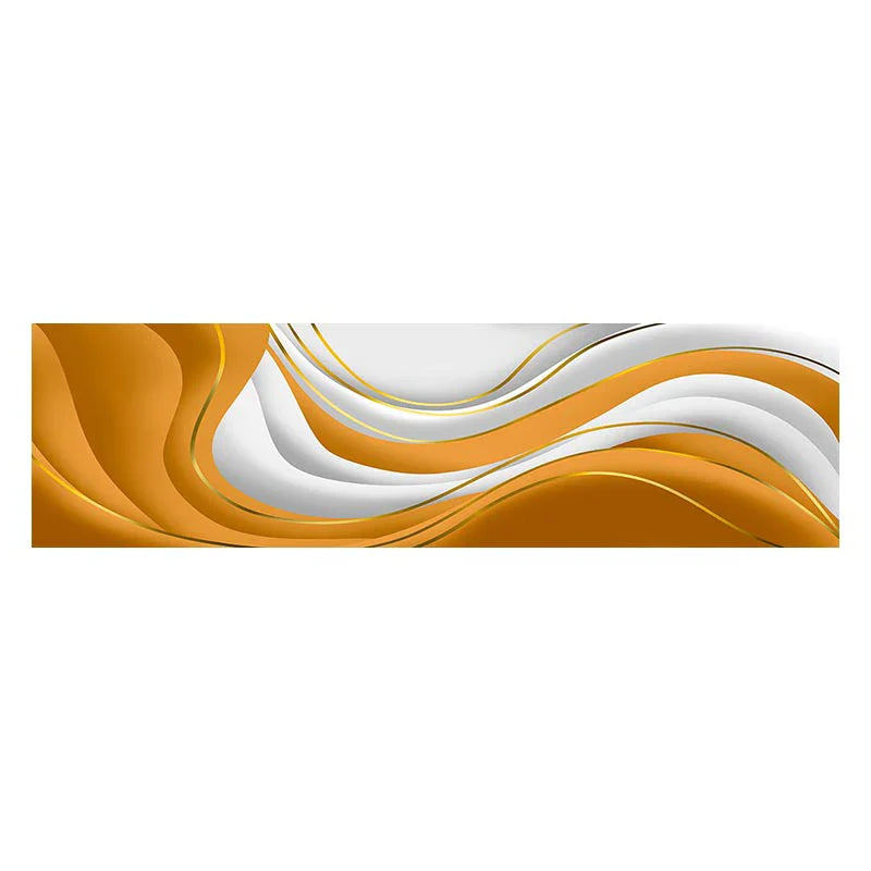 Modern Abstract Green Gray Golden Flowing Ribbon Wall Art Fine Art Canvas Prints Tall Format Pictures For Living Room Foyer Stairway Wall Decor | Bowlift