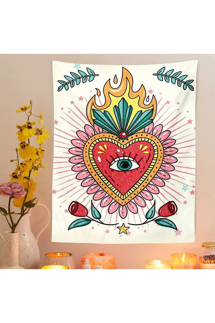 Heart Psychedelic Tapestry | Bowlift