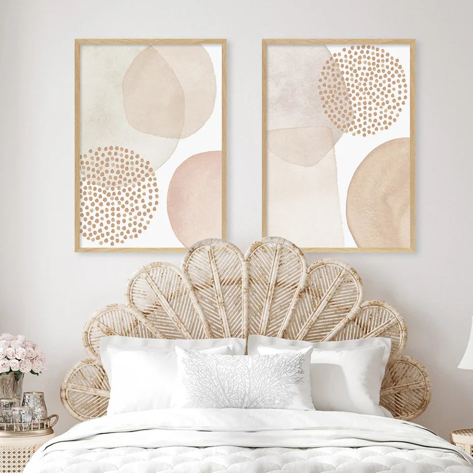 Lighter Shades Pink Beige Minimalist Abstract Wall Art Fine Art Canvas Prints Pictures For Living Room Bedroom Nordic Home Decor | Bowlift