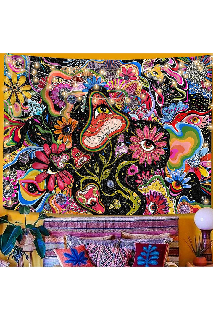 Mushrooms Psychedelic Tapestry | Bowlift