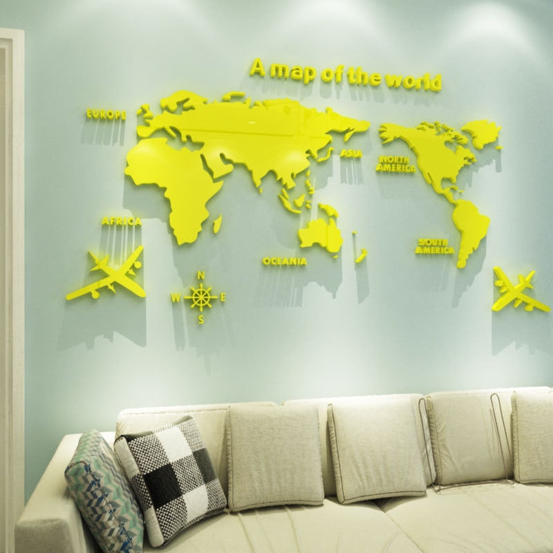 Globe Vision World Map Sticker | Bowlift