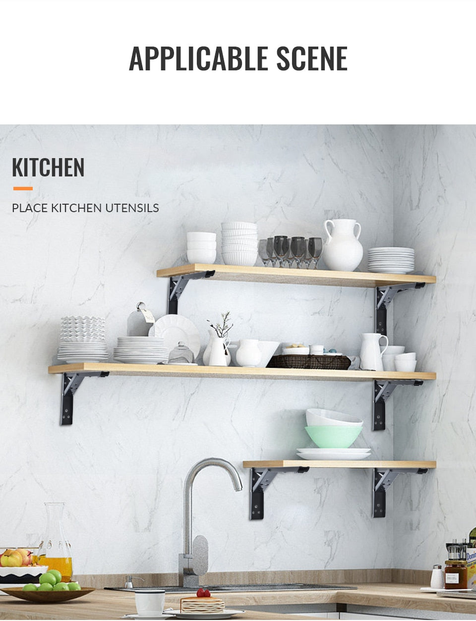 BowLift | Wall-Mounted Foldable Shelf Organizer Bracket