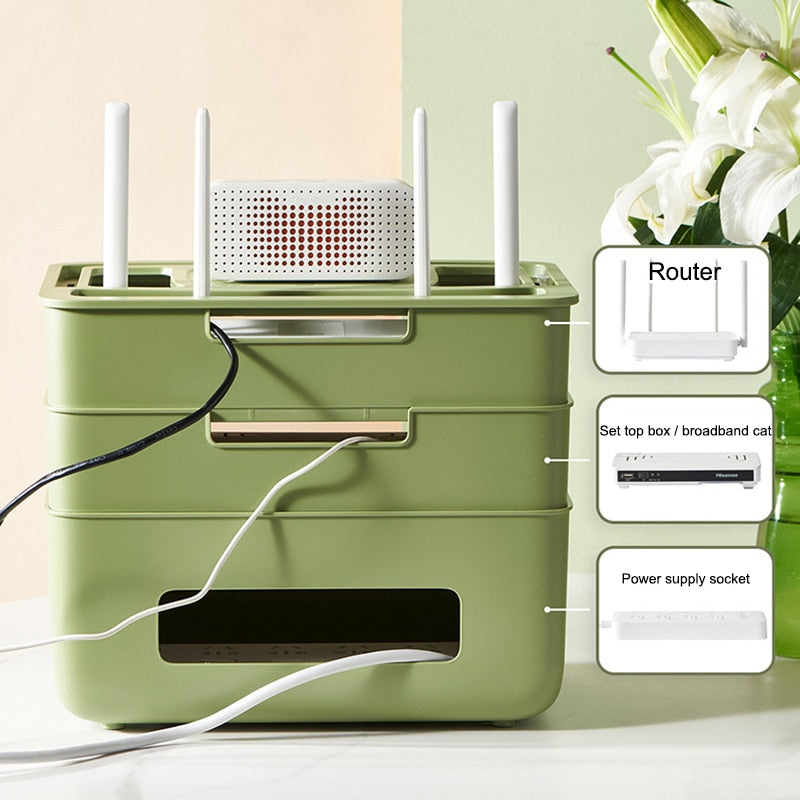 BowLift | Nordic Stackable Modem Holder Cable Organizer