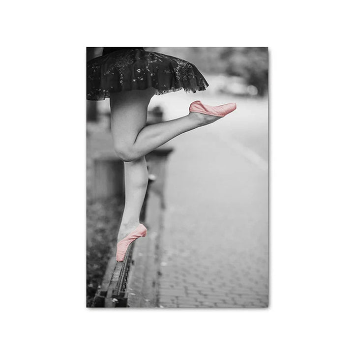 Pink Angel Wings Ballet Dancer Wall Art Fine Art Canvas Prints Black White Fashion Pictures For Living Room Bedroom Salon Art Decor | Bowlift