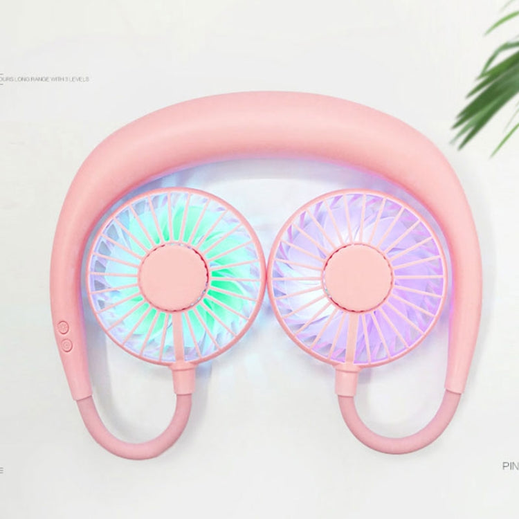 Creative Mini Hanging Neck Type Fan Outdoor LED Fan (Pink) | Bowlift