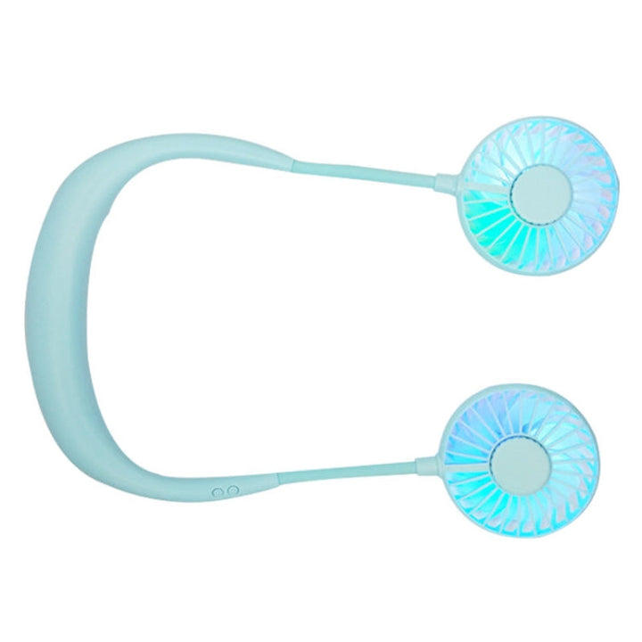 Creative Mini Hanging Neck Type Fan Outdoor LED Fan (Blue) | Bowlift