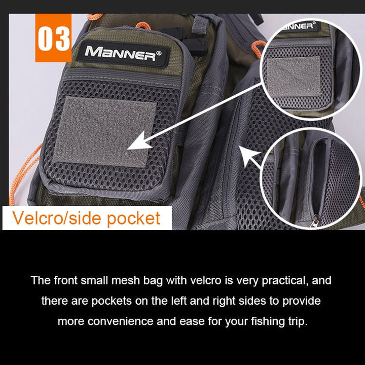 BowLift | MEN Outdoor Multifunctional Fishing Vest Life Jacket (Gray)