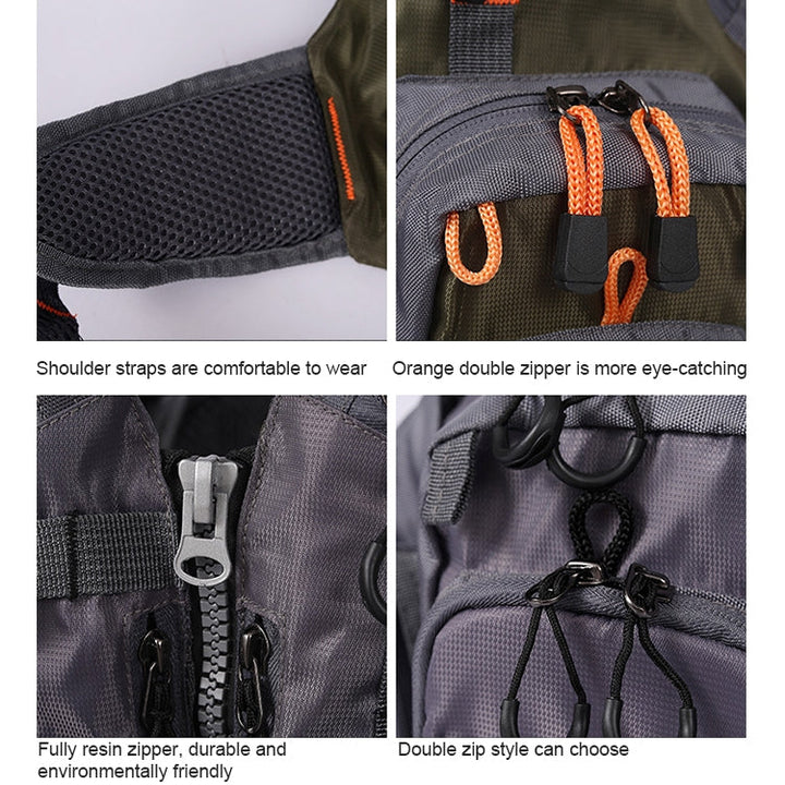 BowLift | MEN Outdoor Multifunctional Fishing Vest Life Jacket (Gray)