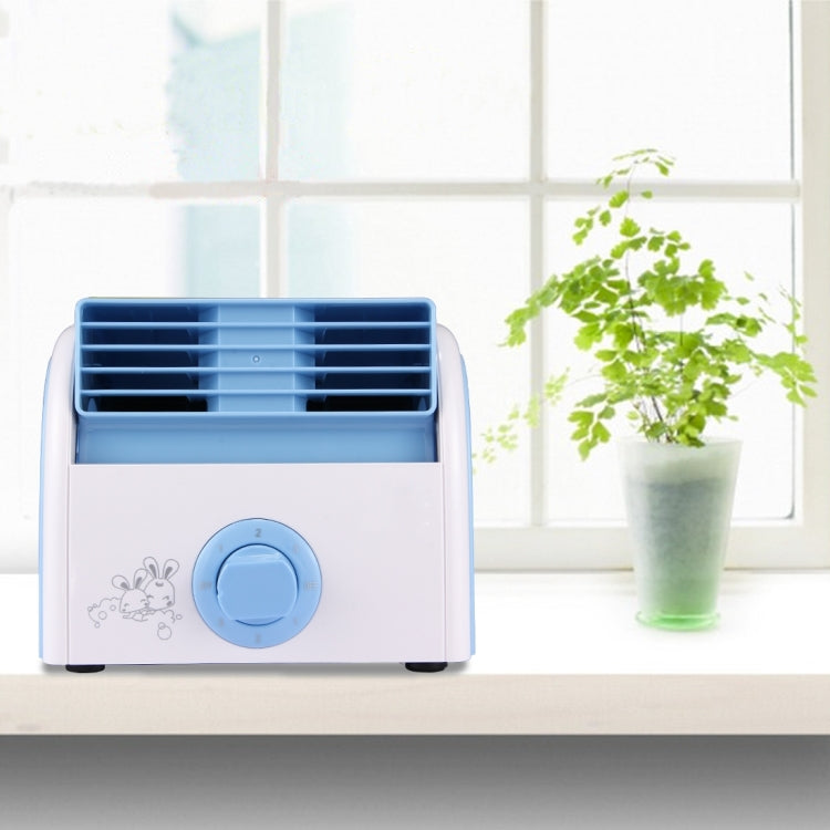 30W Turbine No Blade Mini Desktop Mute Fan for Dormitory / Bedroom / Living Room / Office, 3 Kinds Speed Modes, AC 220V(Blue)-garmade.com